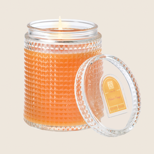 
            
                Load image into Gallery viewer, NEW! Valencia Orange - Textured Glass Candle with Lid - 4 EA
            
        