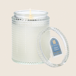 NEW! Sunkissed Sandalwood - Textured Glass Candle with Lid - 4 EA