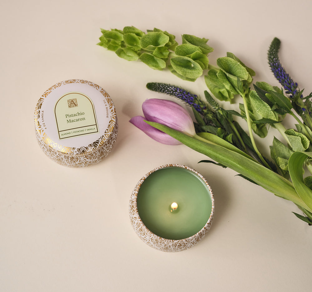 Pistachio Macaron - Tin Candle - 8 EA