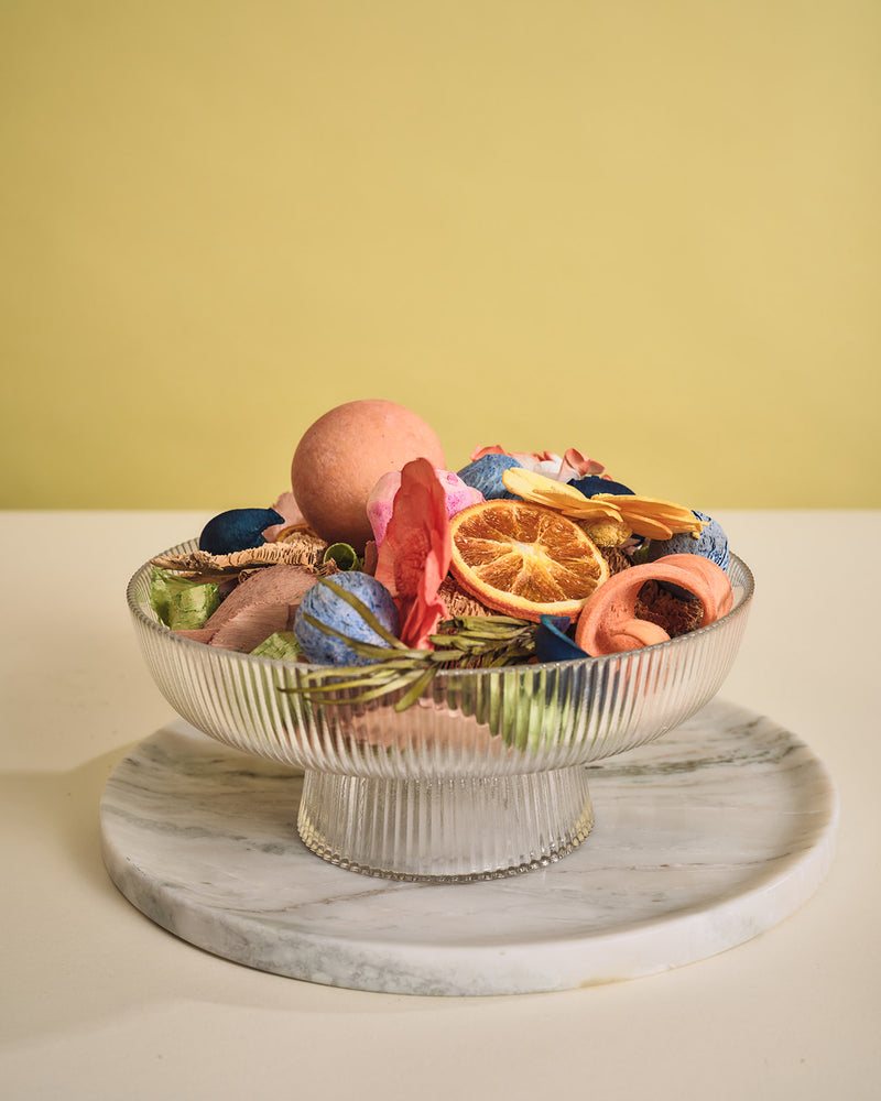 Ribbed Glass Decorative Fragrance Bowl - Aroma Accessories - 4 EA