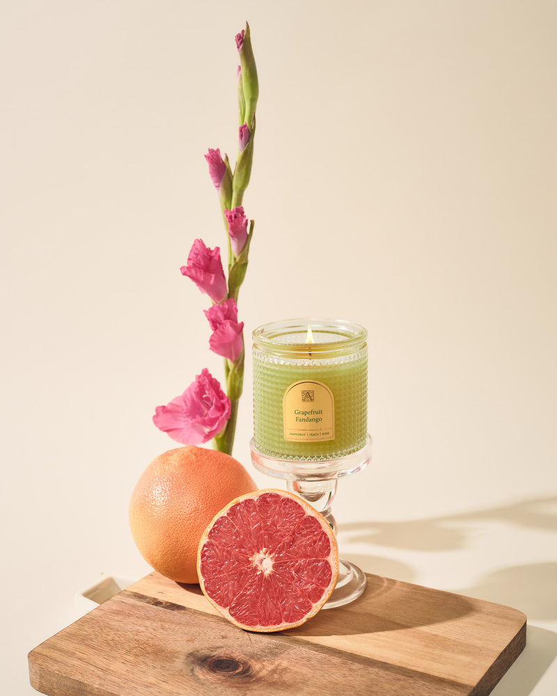 Grapefruit Fandango - Textured Glass Candle - 11 EA