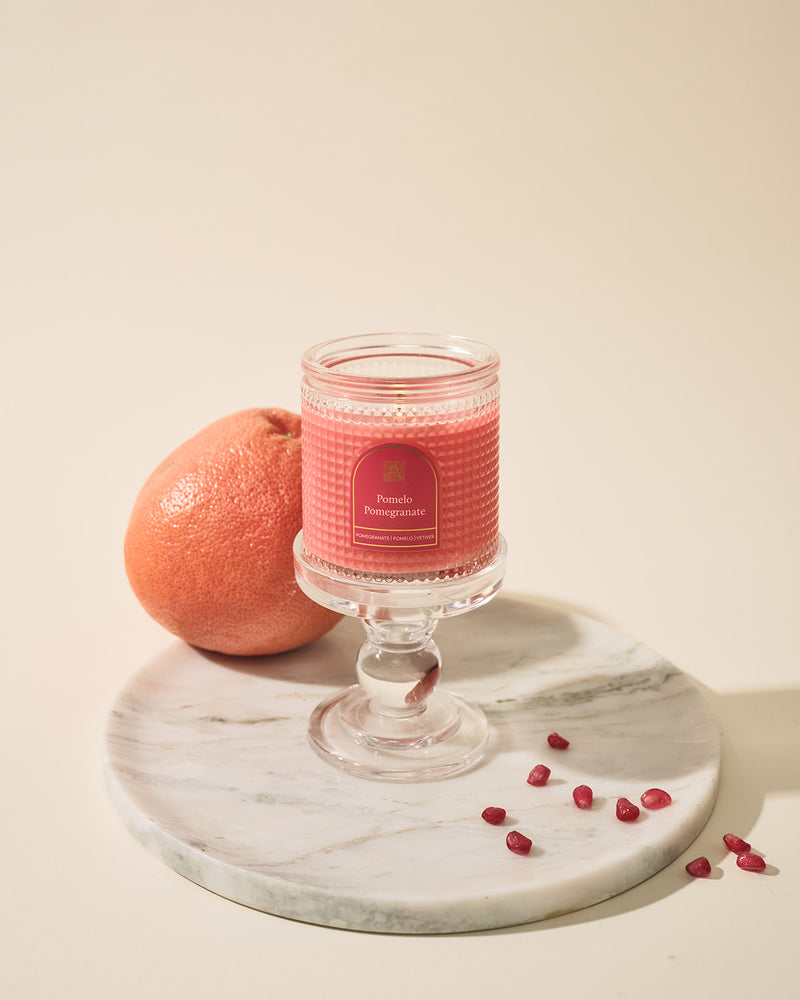 Pomelo Pomegranate - Textured Glass Candle - 11 EA