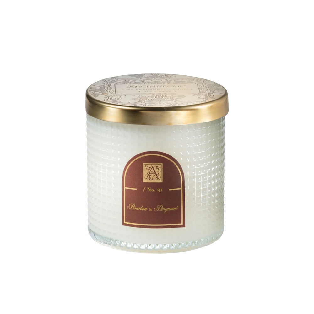 Bourbon & Bergamot - Textured Glass Candle - 11 EA