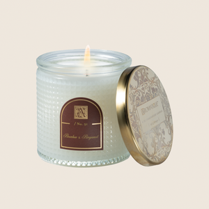 Bourbon & Bergamot - Textured Glass Candle - 11 EA