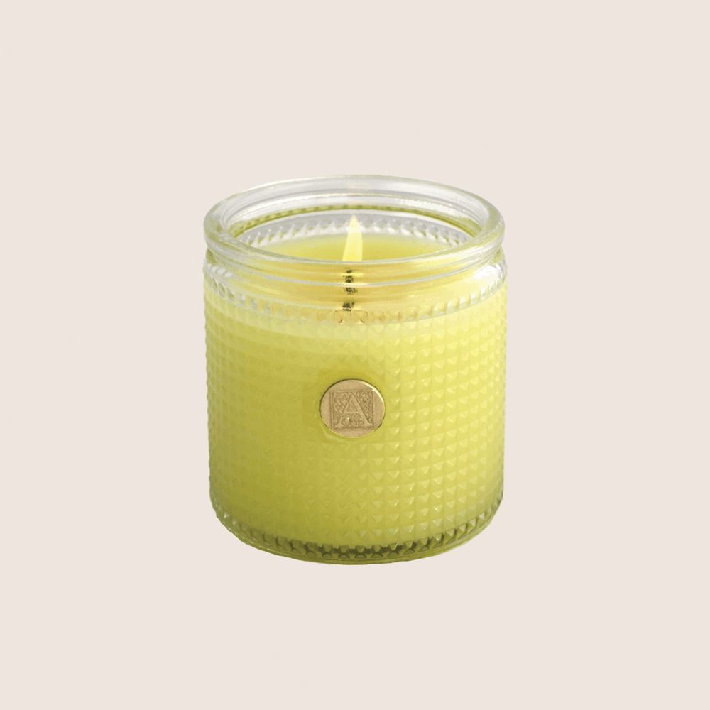 NEW! Lemon Basil - Elegant Essentials - Textured Glass Candle - 6EA