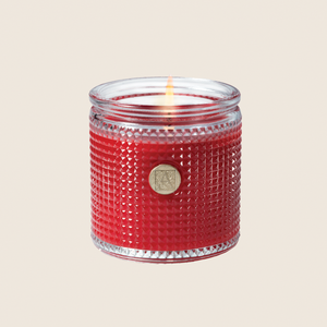 Sugared Cherry - Elegant Essentials - Textured Glass Candle - 6 EA