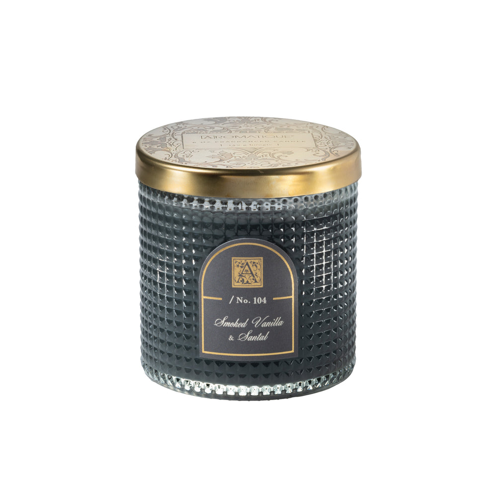 Smoked Vanilla & Santal - Textured Glass Candle - 11 EA