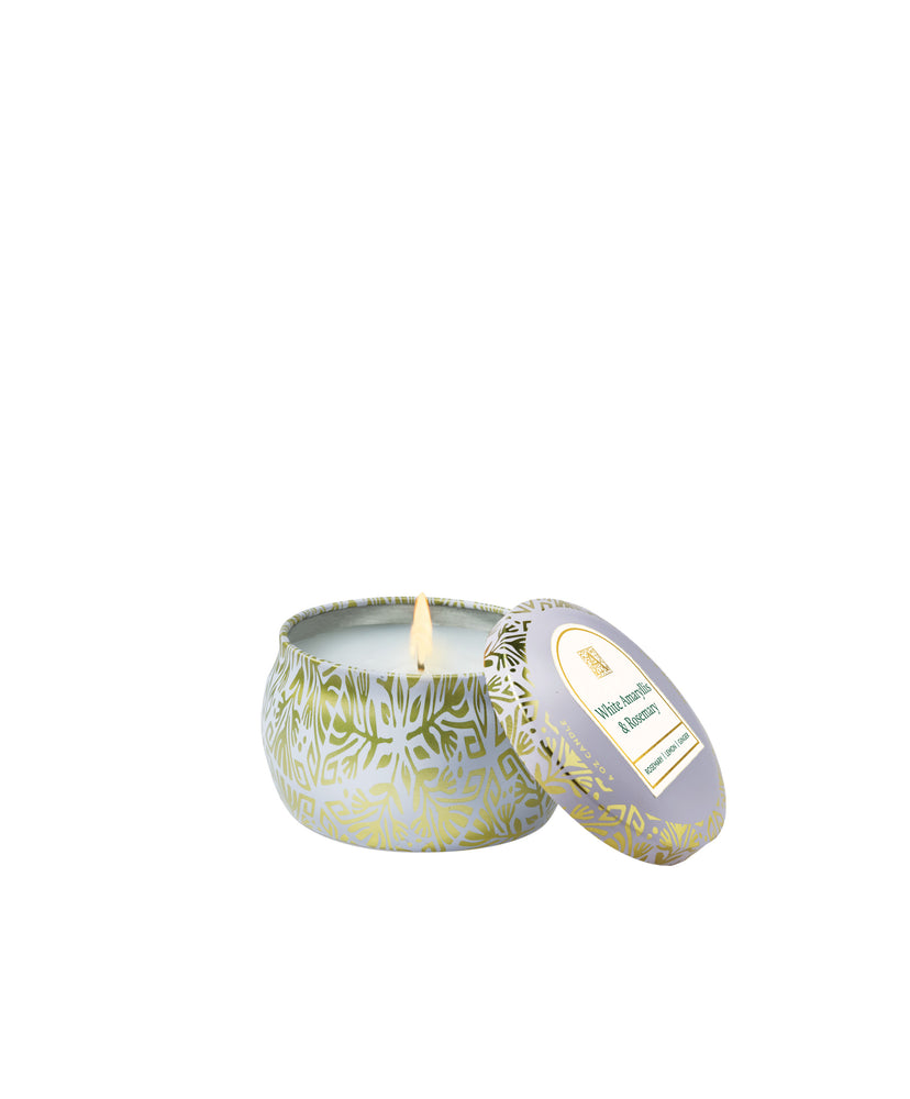 White Amaryllis & Rosemary - Tin Candle - 8 EA