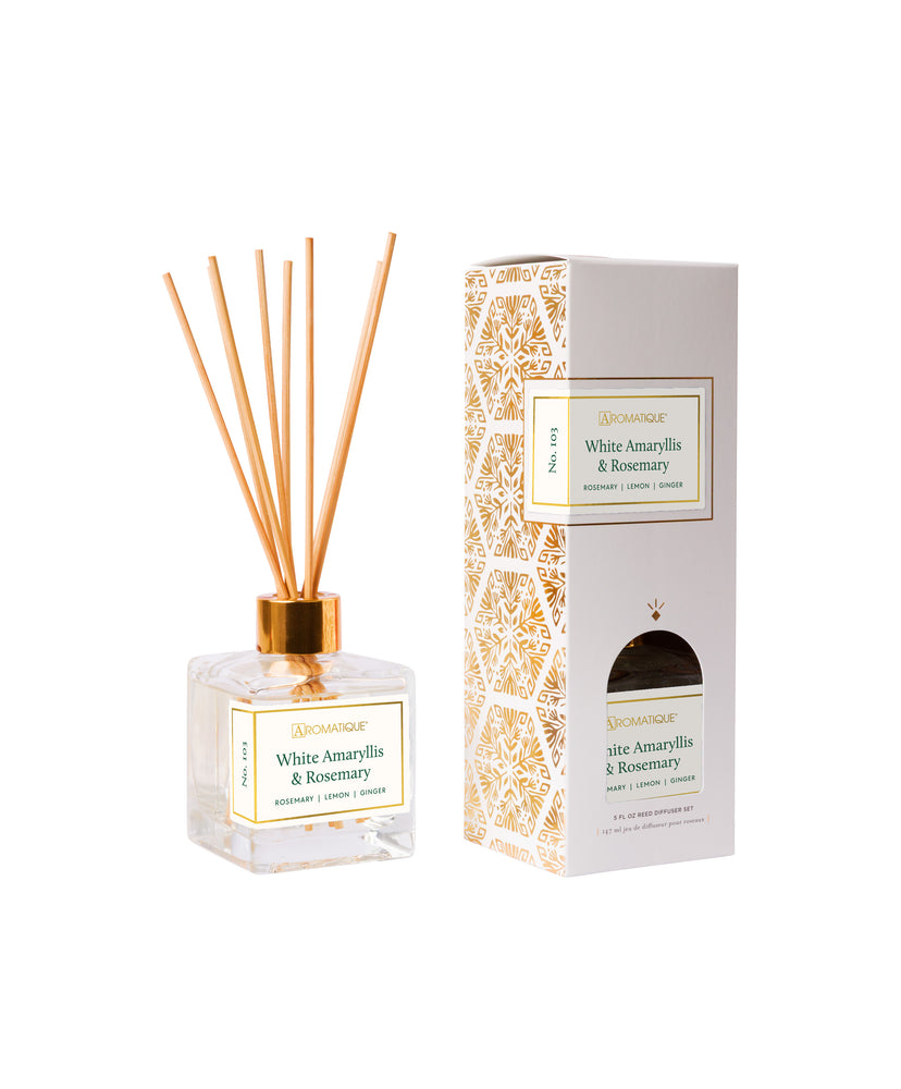 White Amaryllis & Rosemary - Reed Diffuser Set - 4 EA