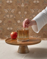 Cinnamon Cider - Plaid Ribbed Glass Candle - 4 EA