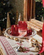 The Smell of Christmas® - Plaid Ribbed Glass Candle - 4 EA