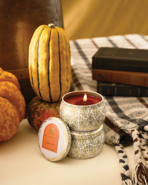 Pumpkin Spice - Printed Tin Travel Candle - 8 EA