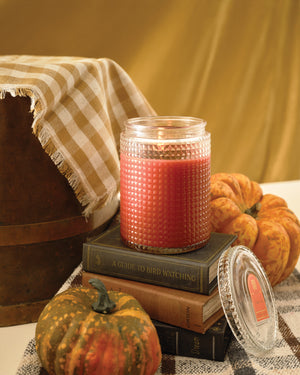 Pumpkin Spice - Textured Glass Candle with Lid - 4 EA