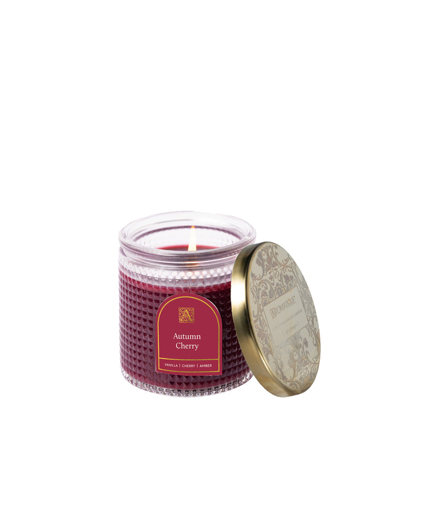 Autumn Cherry - Textured Glass Candle - 11 EA