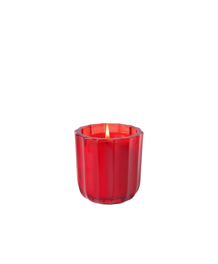 Sugared Cherry - Ribbed Glass Candle - Valentines Collection - 4 EA (Ship 12/19)