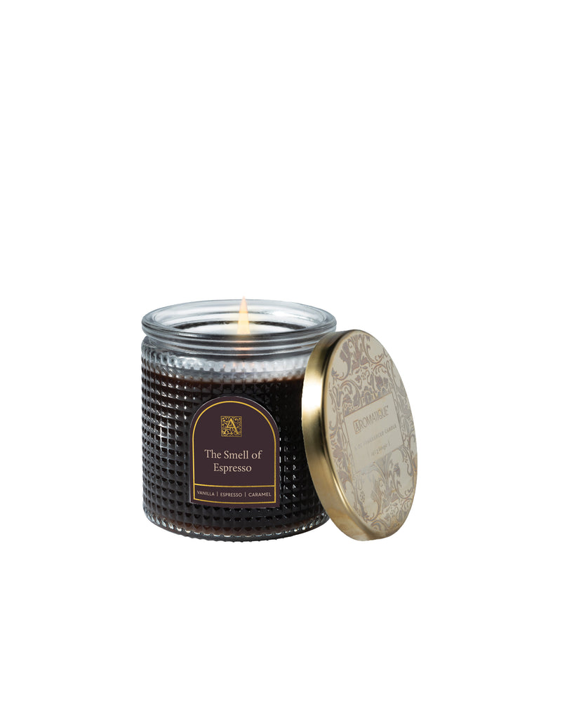 The Smell of Espresso - Textured Glass Candle - 11 EA