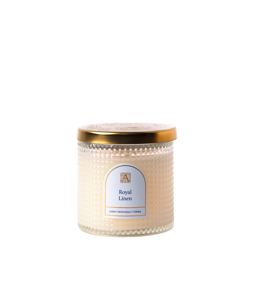 Royal Linen - Elegant Essentials - Textured Glass Candle - 6EA