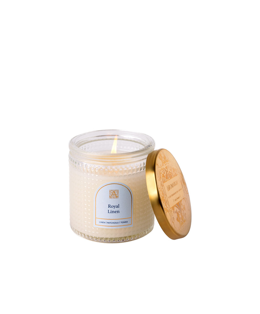 Royal Linen - Elegant Essentials - Textured Glass Candle - 6EA