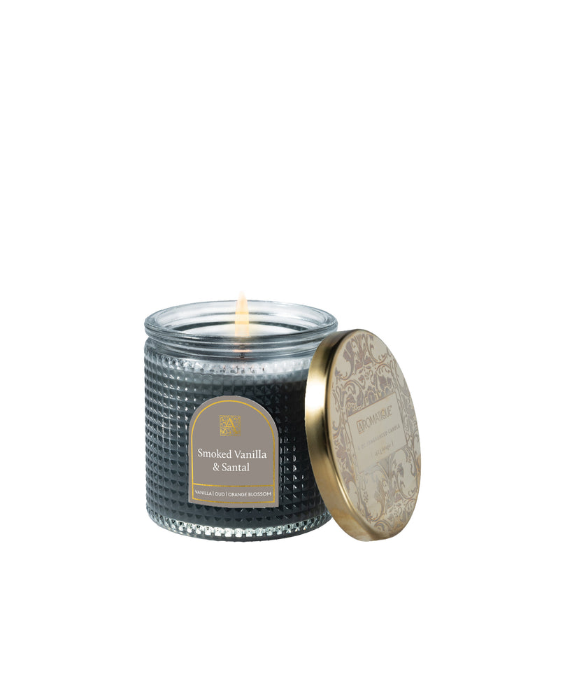 Smoked Vanilla & Santal - Textured Glass Candle - 11 EA