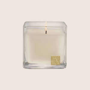 White Teak & Moss - Cube Glass Candle - 6 EA