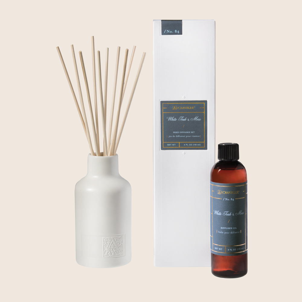 
            
                Load image into Gallery viewer, White Teak &amp;amp; Moss - Reed Diffuser Set - Tester
            
        