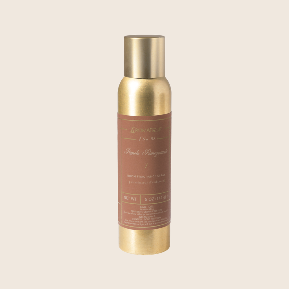 
            
                Load image into Gallery viewer, Refresh your space with the Pomelo Pomegranate Aerosol Room Spray. A light spray of this fine mist will fill your room with refreshing citrus notes of pomelo and pomegranate infused with a hint of clementine blossoms and musk.
            
        
